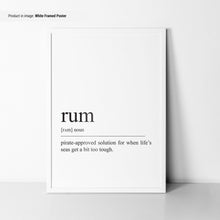 Rum Poster  Rum Definition  Alcohol Wall Art  Bar Cart Wall Art  Funny Rum Lovers Gifts  Rum Print 1691895263