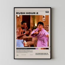 Rush Hour 2 Poster, Jackie Chan, Brett Ratner, Minimalist Movie Poster, Vintage Retro Art