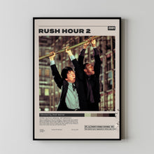Rush Hour 2 Poster, Jackie Chan, Brett Ratner, Minimalist Movie Poster, Vintage Retro Art 1
