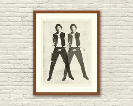 SPACE COWBOY - Star Wars Inspired, Han Solo, 18 x 24 Handprinted Silkscreen Art Print, Modern Poster, Boutique, Retro Home 103903857