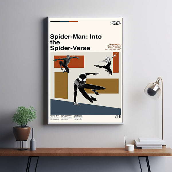 SPIDERMAN - Miles Morales - Mid Century Art - Retro Movie Poster - Modern Art - Minimalist Art - Midcentury Art - Vintage Poster