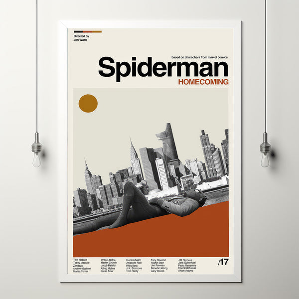 SPIDERMAN Poster, Home Coming, Retro Movie Poster, Minimalist Art, Retro Modern, Vintage Poster, Midcentury Art, Wall Art, Gifts for him