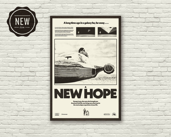 STAR WARS Inspired, Art Print Movie Poster Series - Minimalist, Mid Century Modern, Vintage Style, Black and White 1722272760