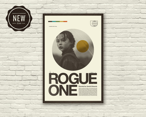 STAR WARS ROGUE One Inspired Poster, Andor, Diego Luna, Felicity Jones, Art Print - Mid-Century Modern, Black and white, Poster 1309644093