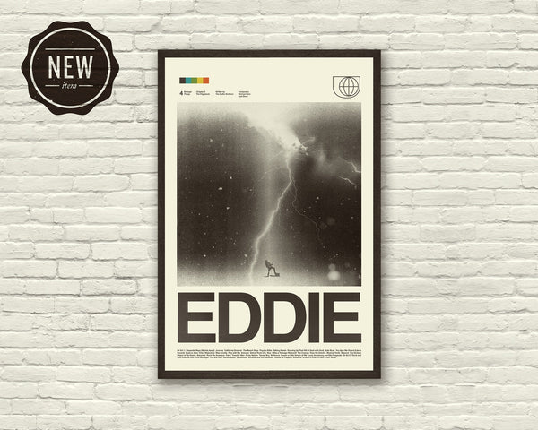 STRANGER THINGS, Eddie Munson Inspired Poster, Art Print, Helvetica, Mid-Century Modern, Black and white, Swiss, Poster, Metal 1254521070