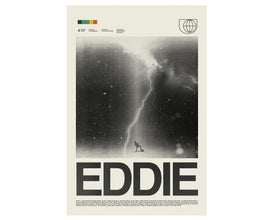 STRANGER THINGS, Eddie Munson Inspired Poster, Art Print, Helvetica, Mid-Century Modern, Black and white, Swiss, Poster, Metal 1254521070