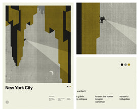 SUPERHERO CITY Inspired Poster, Spider-Man (New York City), Movie Art Print - Art Deco, Modern 154566623