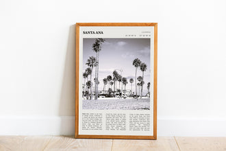 Santa Ana California Wall Art  Poster Black White Santa Ana California Poster  Poster Art Gift 1685492904