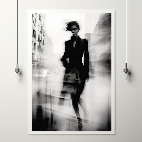 Elegant Woman in Motion Blur Poster - High-Quality Art Print, Perfect Gift for Women