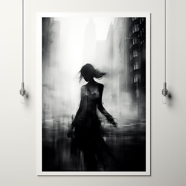 Elegant Woman in Motion Blur - High-Quality Poster, Perfect Gift for Women