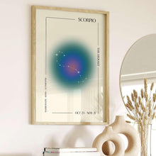 Scorpio Zodiac Poster  Aura Art Print  Astrology Wall Art   Scorpio Zodiac Wall Art  Spiritual Wall Art 1589350023