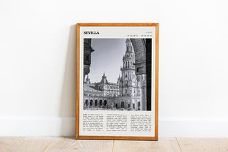 Sevilla Spain Wall Art  Poster Sevilla City Spain Black White Poster  Poster Art Gift 1696725175