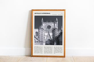 Seville Cathedral Wall Art Spain  Poster Seville Cathedral Black White Poster  Poster Art Gift 1696719329