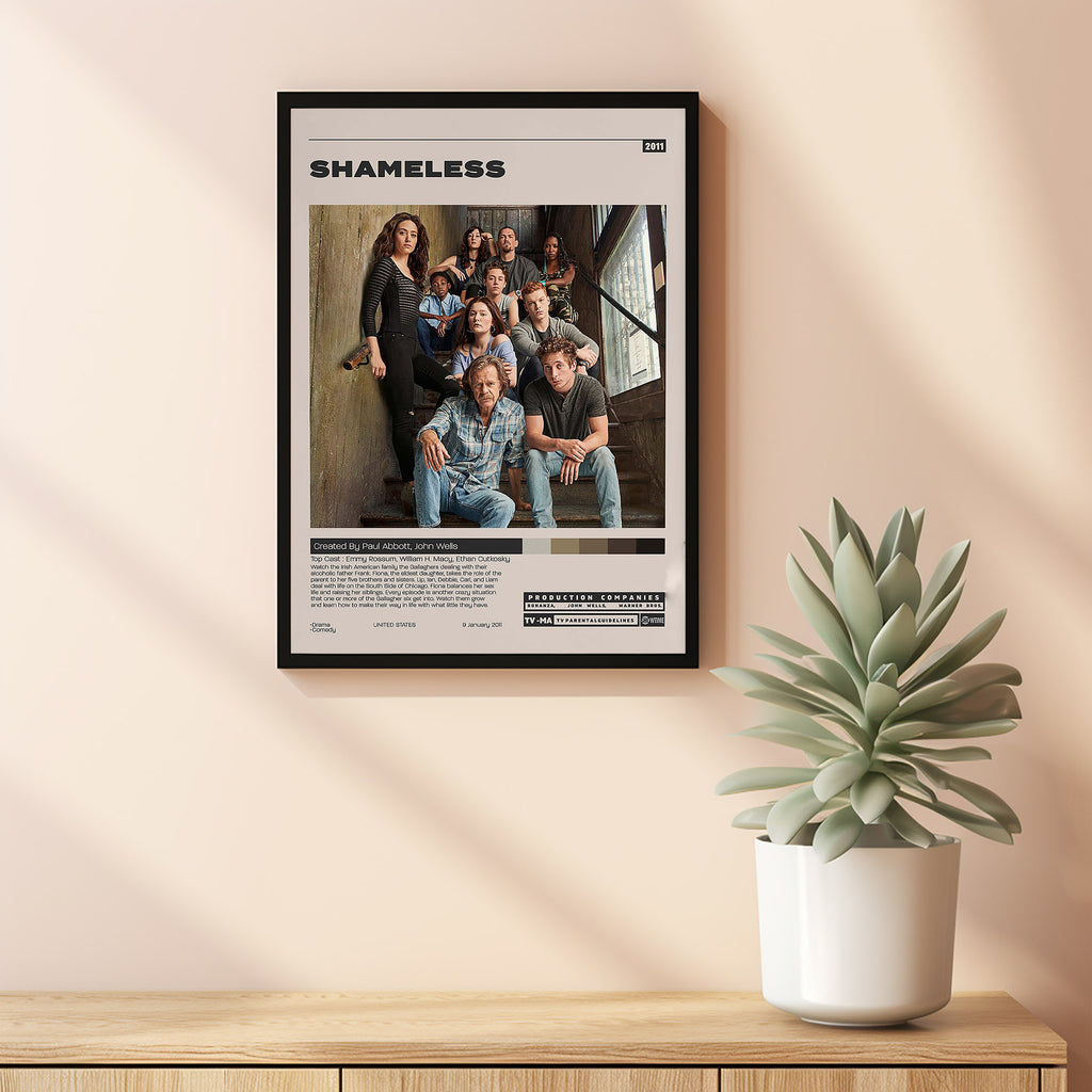 Shameless Poster, Emmy Rossum, Minimalist Tv Series, Vintage Retro Art ...