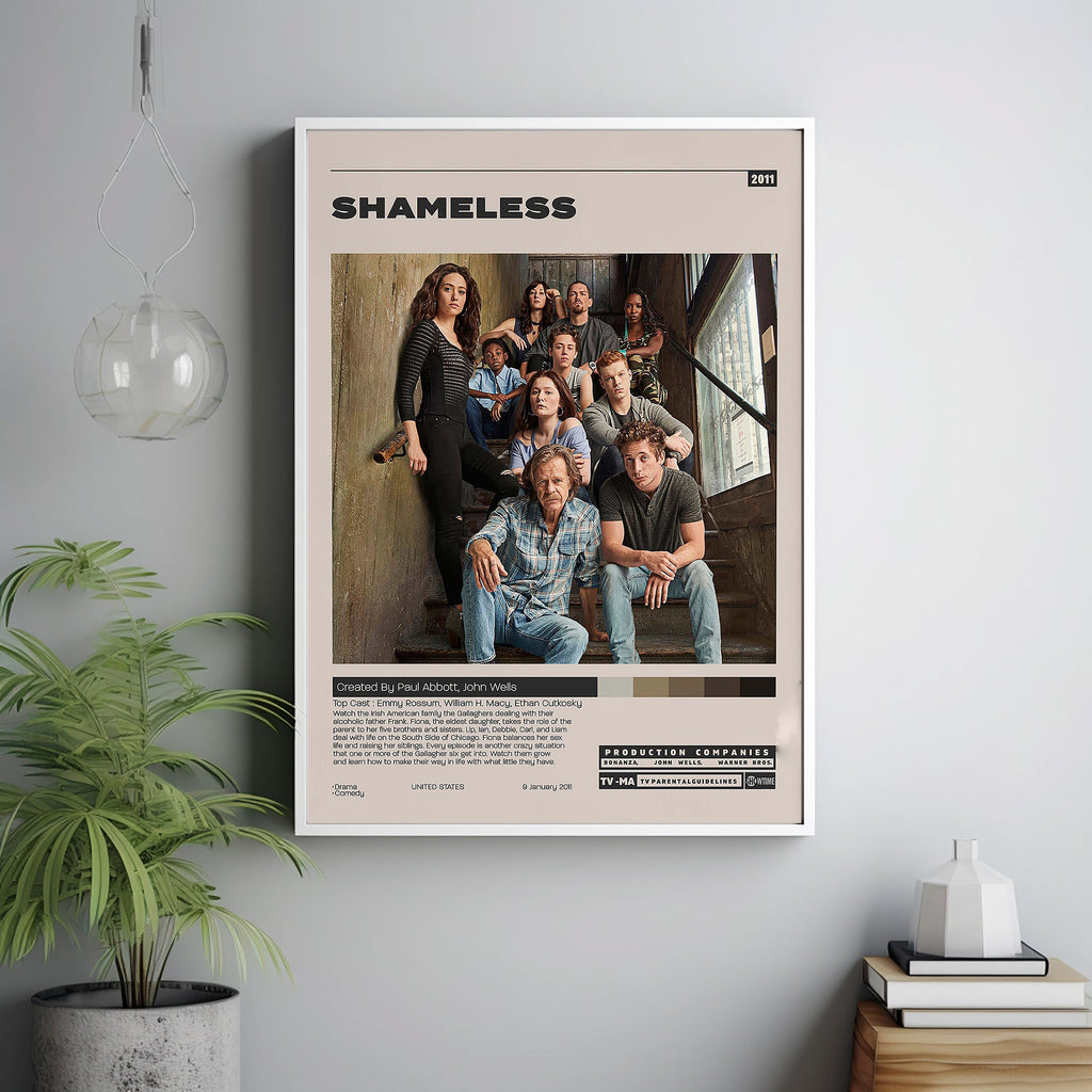 Shameless Poster, Emmy Rossum, Minimalist Tv Series, Vintage Retro Art ...