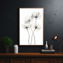 Ethereal Dark Botany X-Ray Photo Poster - Minimalist Floral Wall Art - Mysterious Botanical Print for Modern Home Decor - Gift for her
