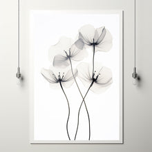 Ethereal Dark Botany X-Ray Photo Poster - Minimalist Floral Wall Art - Mysterious Botanical Print for Modern Home Decor - Gift for her