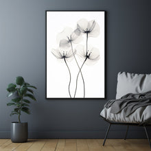 Ethereal Dark Botany X-Ray Photo Poster - Minimalist Floral Wall Art - Mysterious Botanical Print for Modern Home Decor - Gift for her