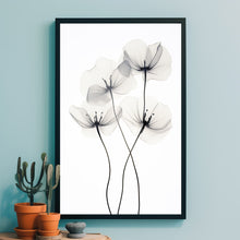 Ethereal Dark Botany X-Ray Photo Poster - Minimalist Floral Wall Art - Mysterious Botanical Print for Modern Home Decor - Gift for her