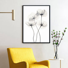 Ethereal Dark Botany X-Ray Photo Poster - Minimalist Floral Wall Art - Mysterious Botanical Print for Modern Home Decor - Gift for her