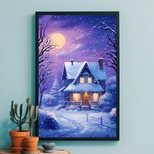 Winter Poster - Snowing House Wall Art Print for Cozy Seasonal Decor - Christmas Wall Art Gifft