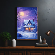 Winter Poster - Snowing House Wall Art Print for Cozy Seasonal Decor - Christmas Wall Art Gifft