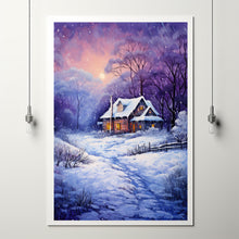 Winter Poster - Snowing House Wall Art Print for Cozy Seasonal Decor - Christmas Wall Art Gifft