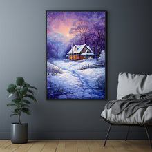 Winter Poster - Snowing House Wall Art Print for Cozy Seasonal Decor - Christmas Wall Art Gifft