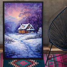 Winter Poster - Snowing House Wall Art Print for Cozy Seasonal Decor - Christmas Wall Art Gifft