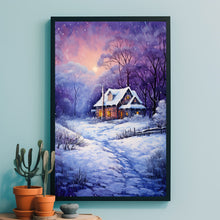 Winter Poster - Snowing House Wall Art Print for Cozy Seasonal Decor - Christmas Wall Art Gifft