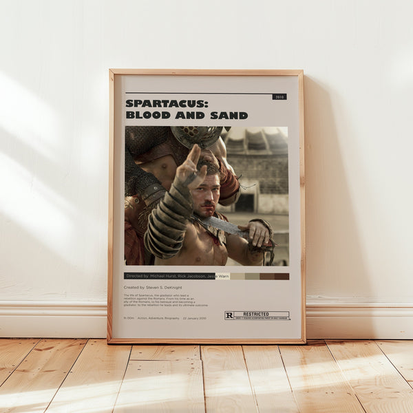 Spartacus Blood and Sand Poster, Andy Whitfield Wall Art, Minimalist Wall Decor, Mid Century Home Decor, Tv Series Gift 1734999570