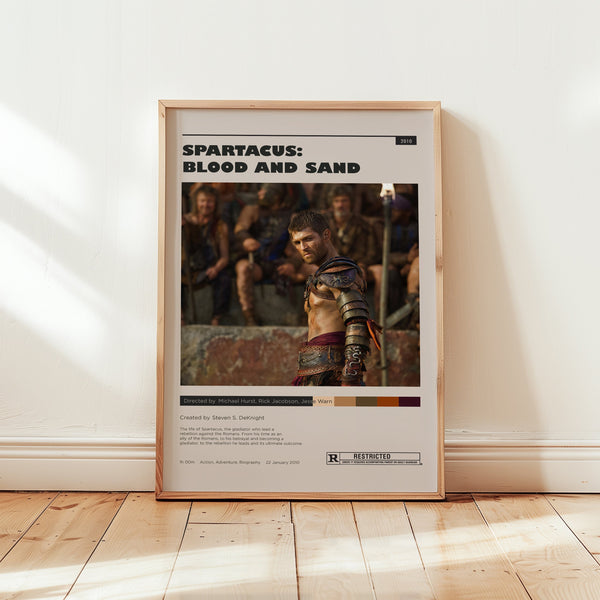 Spartacus Blood and Sand Poster, Liam McIntyre Wall Art, Minimalist Wall Decor, Mid Century Design, Drama Series Print, Gift for Fans 1749192233