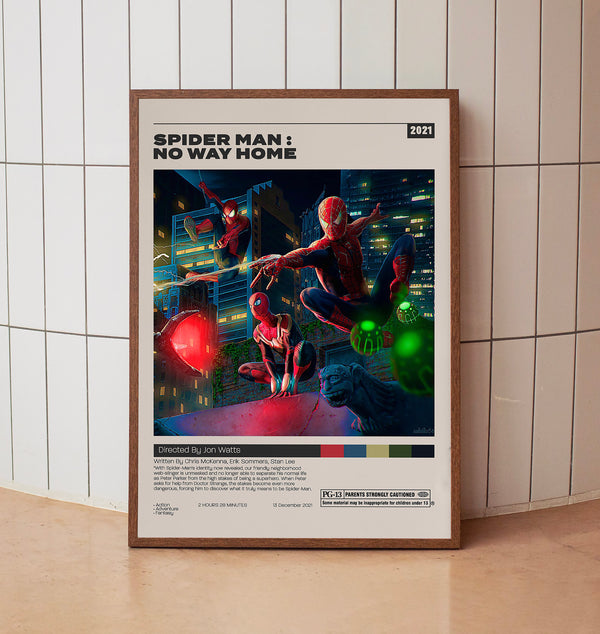 Spider-Man No Way Home Poster, Jon Watts,  Minimalist Movie Poster, Vintage Retro Art