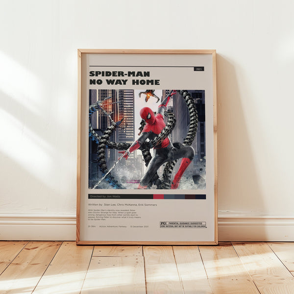 Spider-Man No Way Home Poster, Tom Holland Wall Art, Minimalist Wall Decor, Superhero Film Print, Gift for Movie Lovers 1749612445