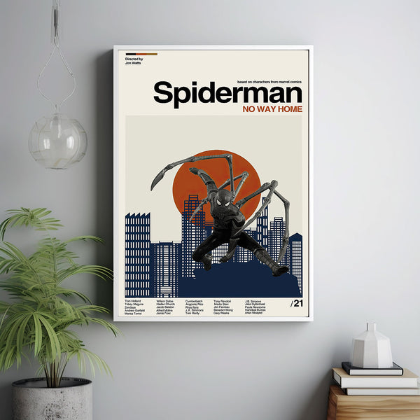 Spider Man No way Home Poster, Spiderman Poster, Marvel, Retro Modern Art, Minimalist Art, Vintage Poster, Wall Decor, Inspired Poster