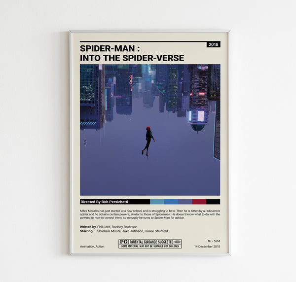 Spider Man Into the Spider Verse Movie Poster  Movie Poster Print  Miles Morales  Spiderman Movie poster  Into the Spider verse Poster 1608790025