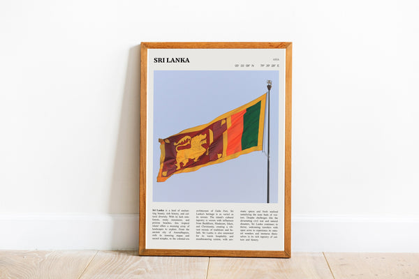 Sri Lanka Flag Wall Art  Poster Sri Lanka Black White Poster  Poster Art Gift 1704457465