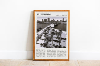St. Petersburg Florida Wall Art  Poster St. Petersburg Florida USA Black White Poster  Poster Art Gift 1684464314