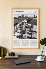 St. Petersburg Florida Wall Art  Poster St. Petersburg Florida USA Black White Poster  Poster Art Gift 1684464314