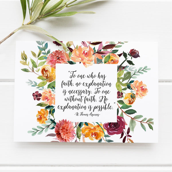 St. Thomas Aquinas - To One Who Has Faith - Scripture Art - Christian Gifts - Bible verse print - Bible verse wall art - Catholic Gifts 1620579039