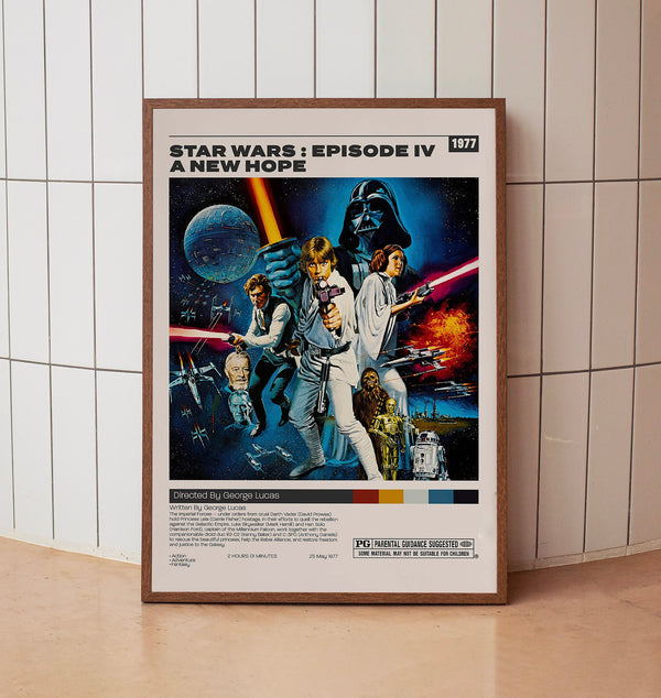 Star Wars A New Hope Poster, George Lucas, Minimalist Movie Poster