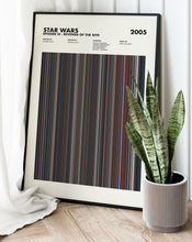 Star Wars Episode 3 Revenge Of The Sith Movie Barcode Print, Revenge Of The Sith Print, Revenge Of The Sith Poster, Star Wars Poster 1617487476