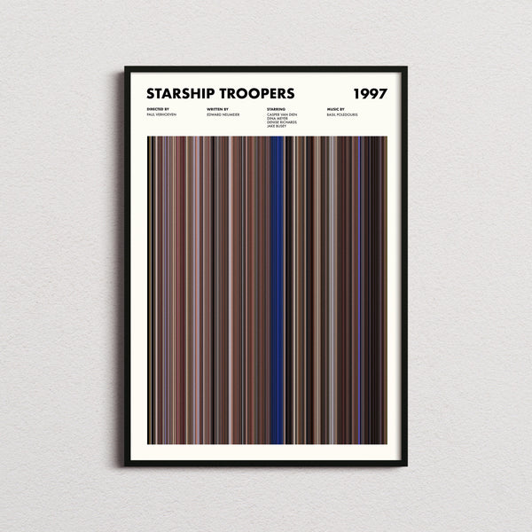 Starship Troopers Movie Barcode Print, Starship Troopers Print, Starship Troopers Poster, Starship Troopers Wall Art, Movie Buff Gifts 1617487864