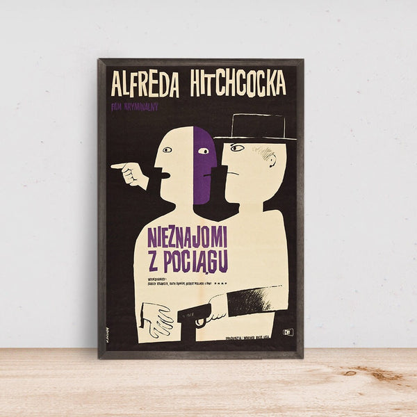 Strangers on a Train Poster Hitchcock Movie Poster dark comedy film Movie Poster, Home Decor, Art Poster for GiftCustom Personalized Poster 1604897930