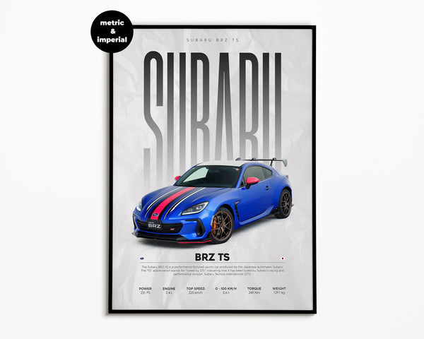Subaru BRZ tS Poster  Hyper Car Poster  Super Car Print  Art Print  Poster  Home Decor  Wall Decor 1659482084