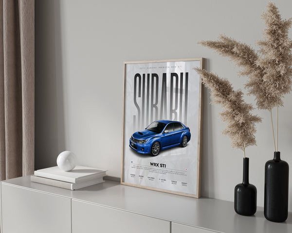 Subaru Impreza WRX STI Poster   Hyper Car Poster  Super Car Print  Art Print  Poster  Home Decor  Wall Decor 1679479256