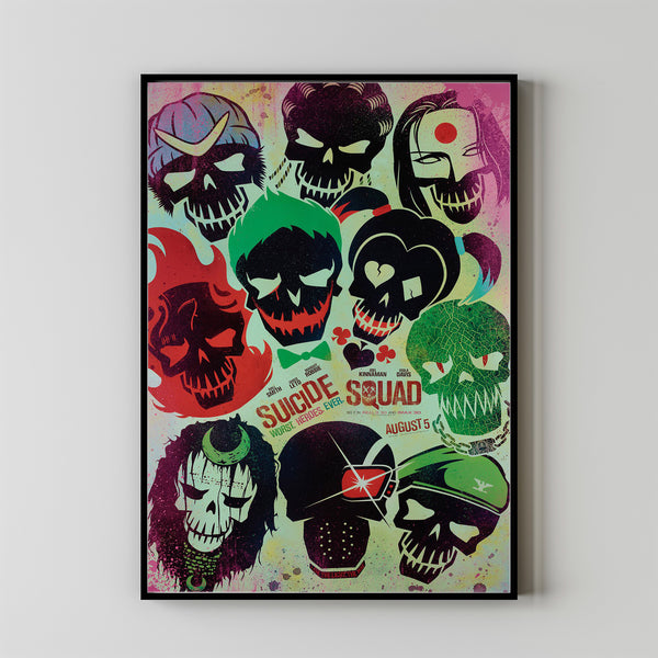 Suicide Squad Movie Poster Print, Canvas Wall Art, Room Decor, Movie Art