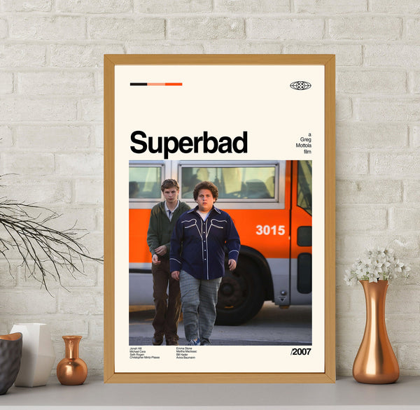 Superbad Poster, Superbad Print, Minimalist Art, Movie Poster, Vintage Poster, Retro Print, Classic Movie, Wall Art Print, Home Decor