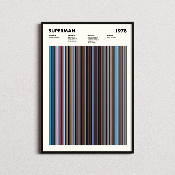 Superman Movie Barcode Print, Superman Print, Superman Poster, Superman Wall Art, Superman Art Print, Superman Frames Print 1671700752