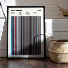 Superman Movie Barcode Print, Superman Print, Superman Poster, Superman Wall Art, Superman Art Print, Superman Frames Print 1671700752